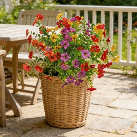Outdoor Artificial Daisy & Violet Ground Stake Flowers - Weather-Resistant Garden & Home Decoration