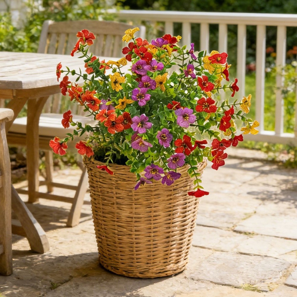 Outdoor Artificial Daisy & Violet Ground Stake Flowers - Weather-Resistant Garden & Home Decoration