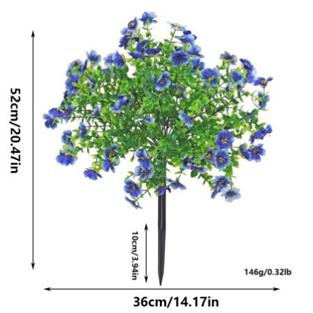 Outdoor Artificial Daisy & Violet Ground Stake Flowers - Weather-Resistant Garden & Home Decoration
