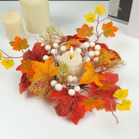 Fall Harvest Artificial Flower – Pumpkin, Berries & Maple Leaf Decoration