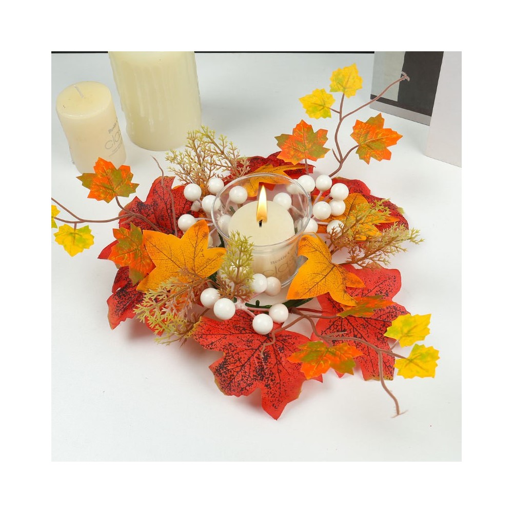 Fall Harvest Artificial Flower – Pumpkin, Berries & Maple Leaf Decoration