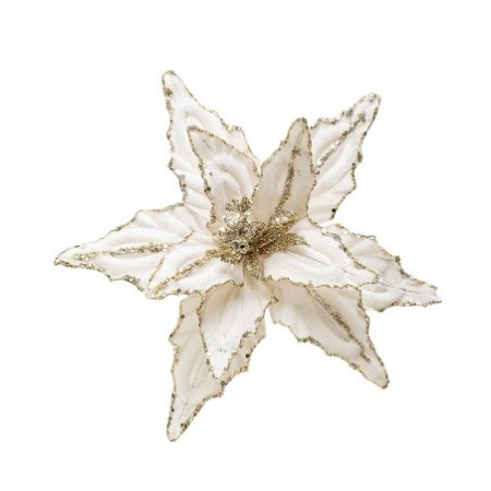26cm Christmas Artificial Flower Stem – Sequin Velvet Tree Decoration