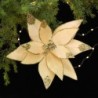 Artificial Velvet Christmas Flower - Elegant Mesh Fabric Holiday Floral Decoration