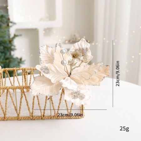 Christmas Artificial Flower – Glitter Velvet Decorative Table Centerpiece