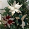 Shiny Sequin Artificial Christmas Flower - Diy Wreath & Tree Decoration