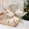Shiny Sequin Artificial Christmas Flower - Diy Wreath & Tree Decoration