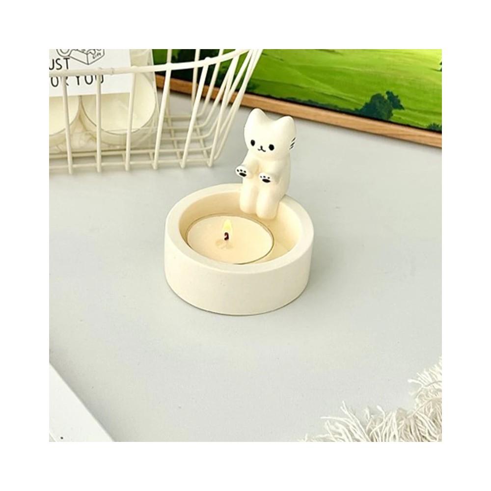 Cute Cat Candle Holder – Kitten Aromatherapy Desktop Decor & Gift Ornament