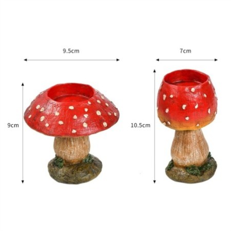 Decorative 3D Mushroom Candle Holder - Charming Home, Mantel & Living Room Accent