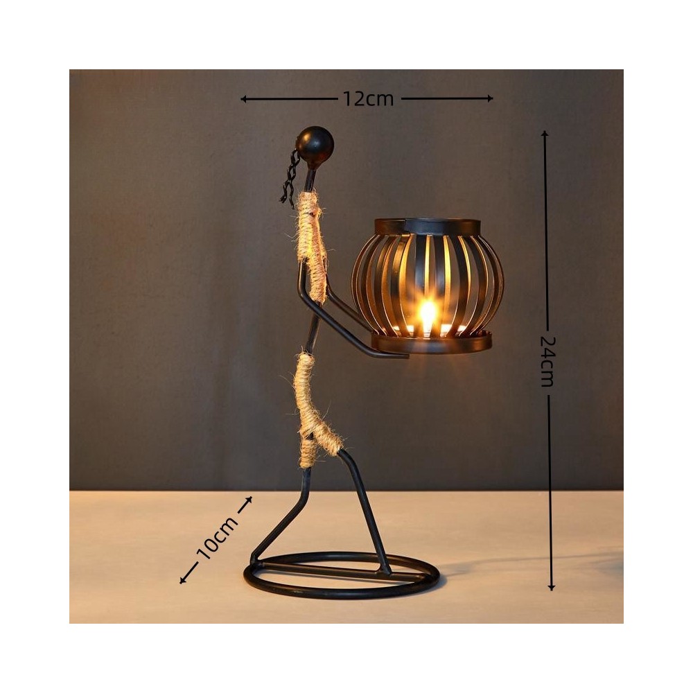Vintage Wrought Iron Candle Holder - European Style Metal Decor For Home & Restaurant