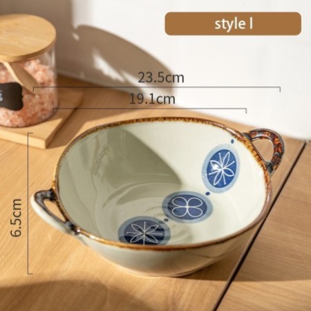 7.5-Inch Japanese Ceramic Noodle Bowl – Soup, Pasta & Salad Bowl with Handle