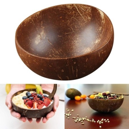 Creative Carved Coconut Bowl Set - Natural Eco-Friendly Kitchen & Dining Tableware