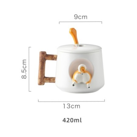 Creative Ceramic Coffee Mug with Lid & Spoon