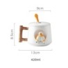 Creative Ceramic Coffee Mug with Lid & Spoon