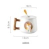 Creative Ceramic Coffee Mug with Lid & Spoon