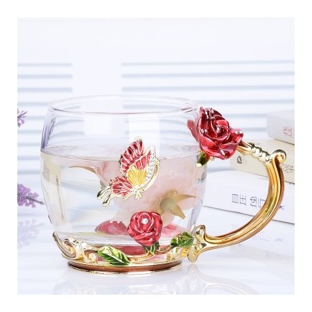 Colorful Enamel Glass Coffee Mug – Heat-Resistant Tea & Coffee Cup