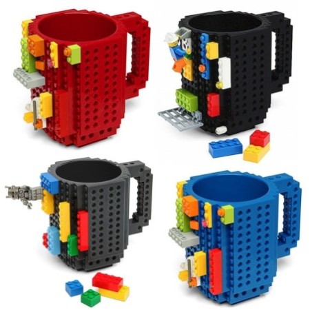 350ml LEGO-Style Silicone & Stainless Steel Travel Coffee Mug – Kids & Adults