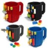350ml LEGO-Style Silicone & Stainless Steel Travel Coffee Mug – Kids & Adults