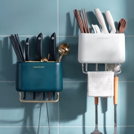 Wall-Mounted Chopsticks Holder - Multifunctional Kitchen Utensil Storage Rack