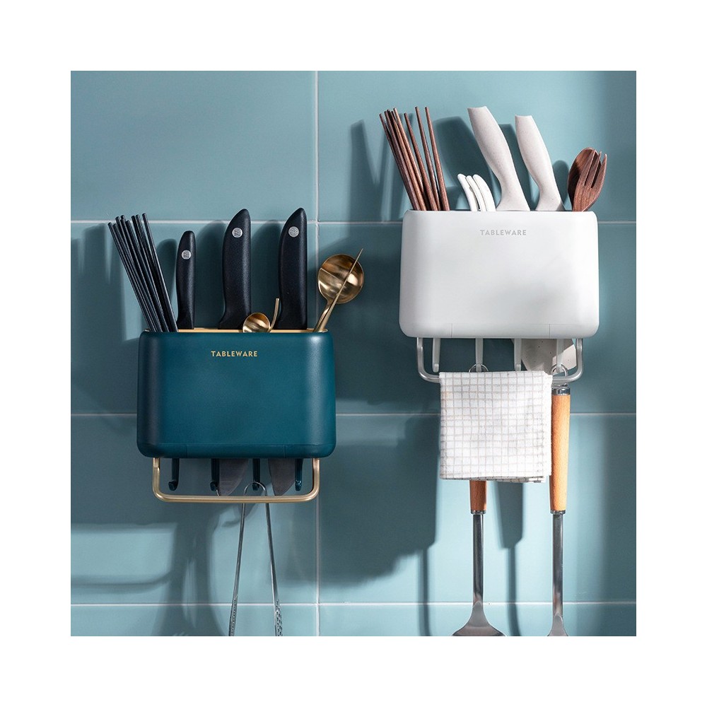 Wall-Mounted Chopsticks Holder - Multifunctional Kitchen Utensil Storage Rack