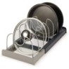 Adjustable Kitchen Storage Rack – Telescopic Pot Lid & Utensil Organizer with Drainage Tray