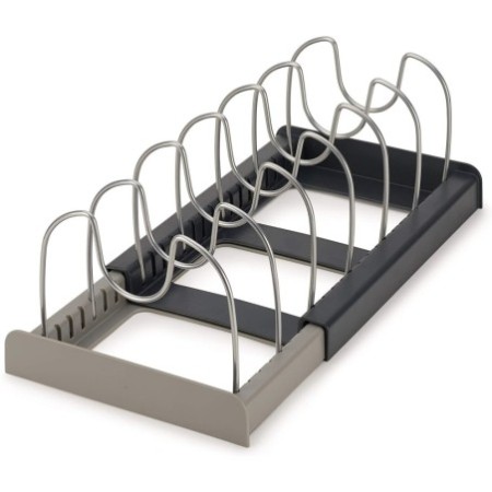 Adjustable Kitchen Storage Rack – Telescopic Pot Lid & Utensil Organizer with Drainage Tray