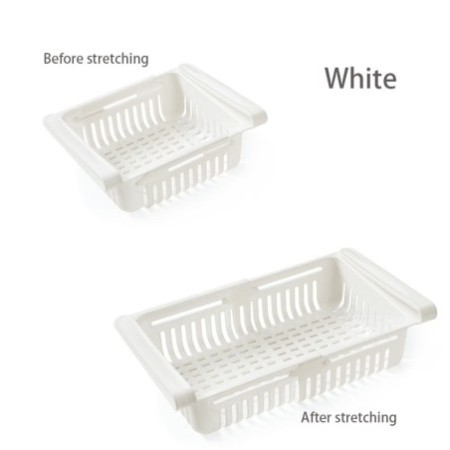 Retractable Refrigerator Storage Divider - Adjustable Pull-Out Fridge Organizer Rack