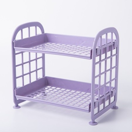 2-Tier Kitchen Storage Rack – Compact Plastic Countertop Organizer