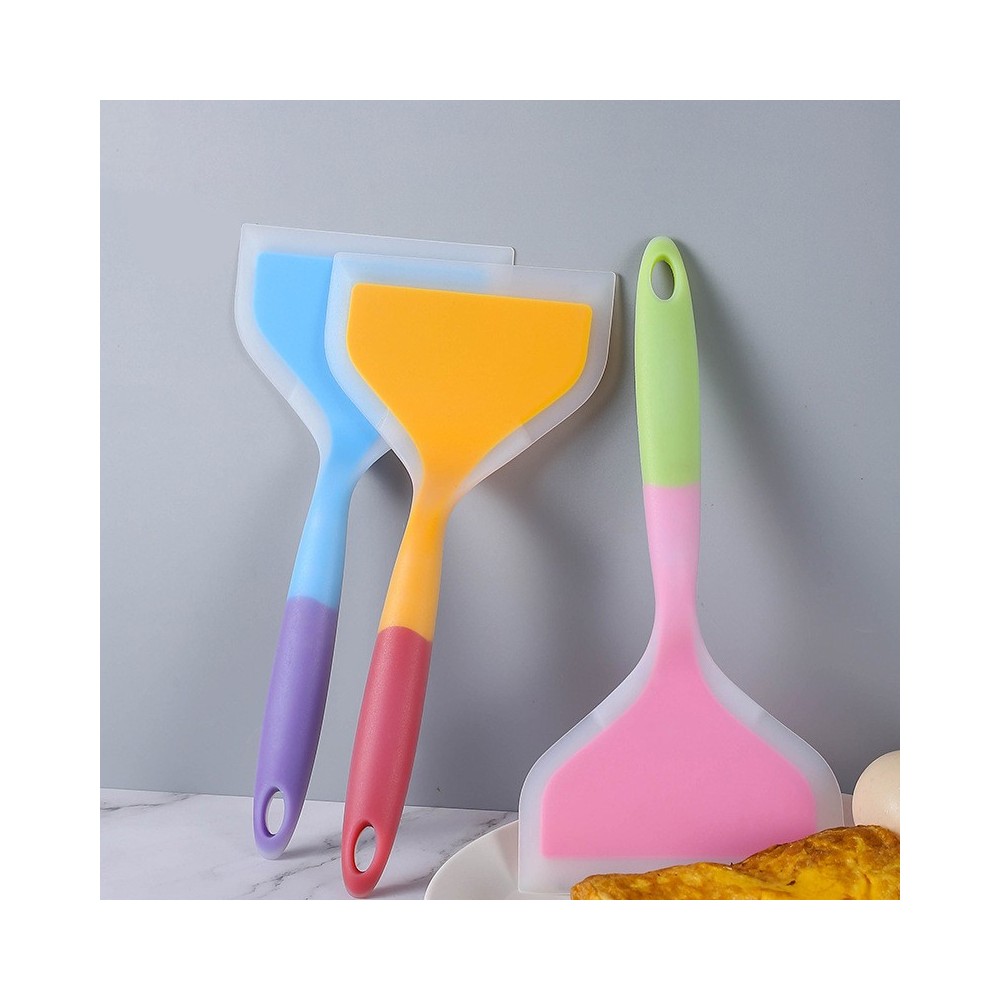 Transparent Two-Tone Silicone Wide Spatula - Heat-Resistant Kitchen Cooking Utensil