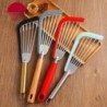 Stainless Steel & Silicone Fish Spatula – Wooden Handle Slotted Cooking Turner