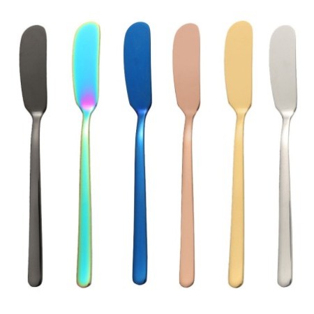 Titanium-Coated 304 Stainless Steel Butter Spatula - Multipurpose Jam, Cheese & Cream Spreading Tool