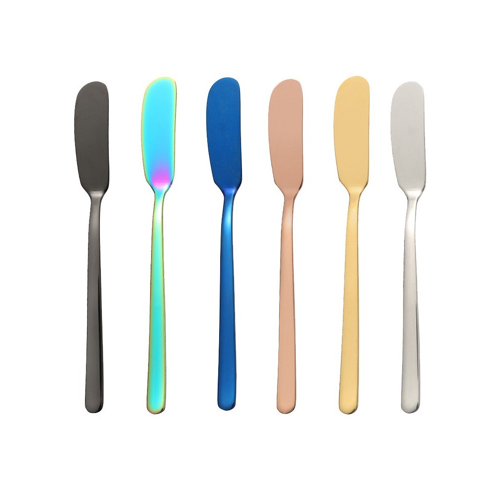 Titanium-Coated 304 Stainless Steel Butter Spatula - Multipurpose Jam, Cheese & Cream Spreading Tool