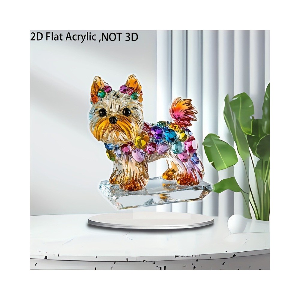 Acrylic Standing Dog Figurine – Decorative Tabletop Ornament & Holiday Gift