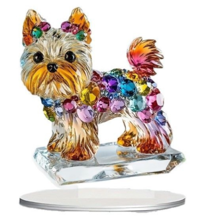Acrylic Standing Dog Figurine – Decorative Tabletop Ornament & Holiday Gift