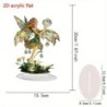 White Crystal Fairy Acrylic Ornament – Elegant Desktop Decor & Birthday Gift