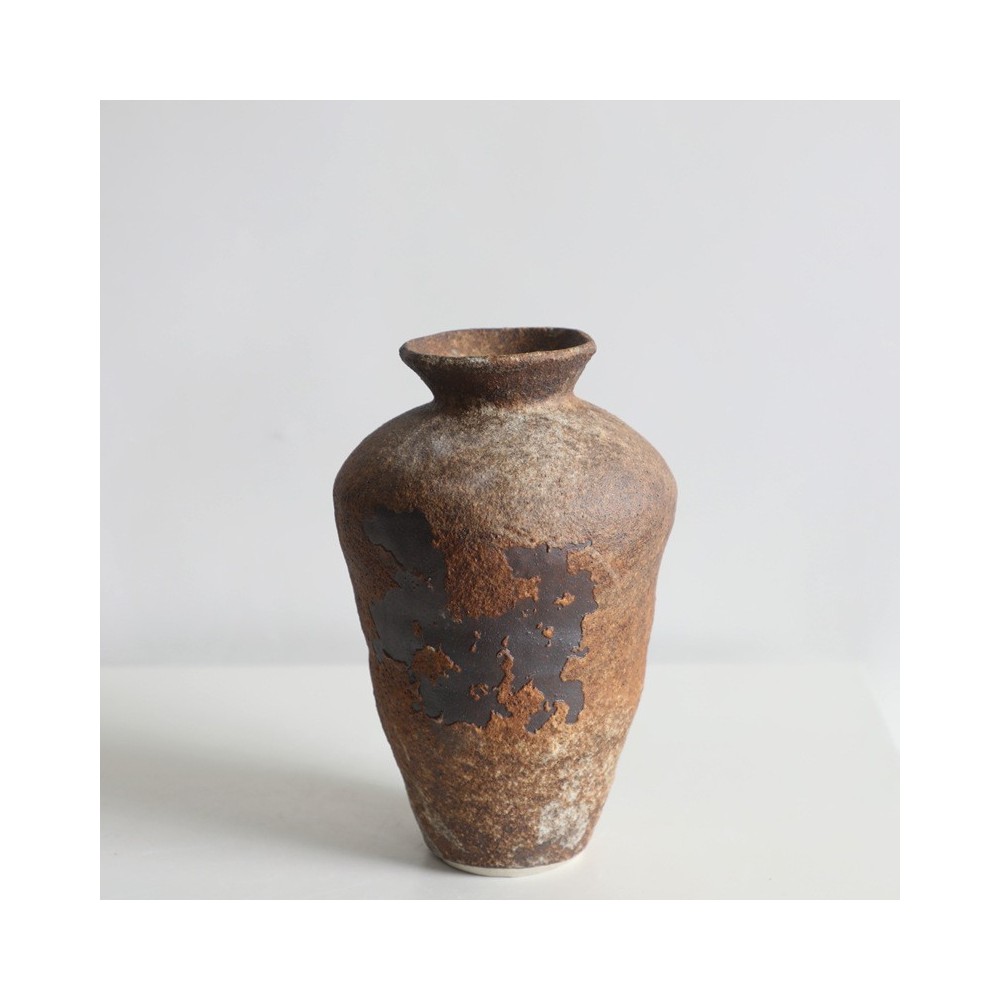 Wabi-Sabi Style Handmade Ceramic Vase - Rustic Vintage Flower Vase For Home & Zen Decor