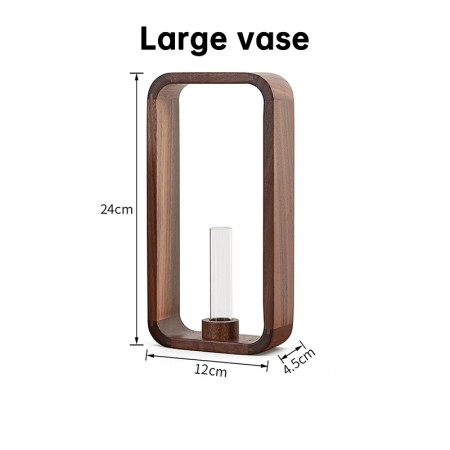 Solid Wood Hydroponic Vase - Rustic Flower Arrangement Holder For Home & Tea Room Decor