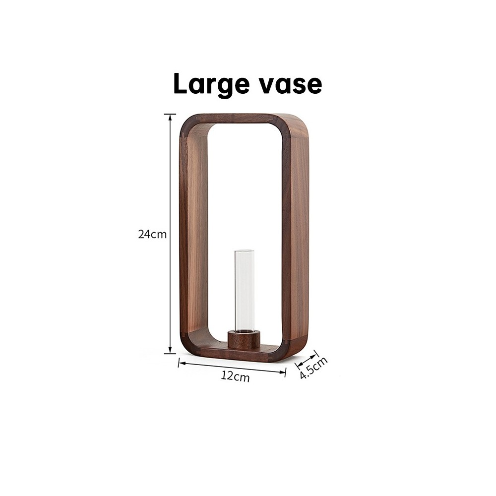 Solid Wood Hydroponic Vase - Rustic Flower Arrangement Holder For Home & Tea Room Decor