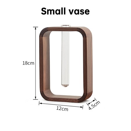 Solid Wood Hydroponic Vase - Rustic Flower Arrangement Holder For Home & Tea Room Decor