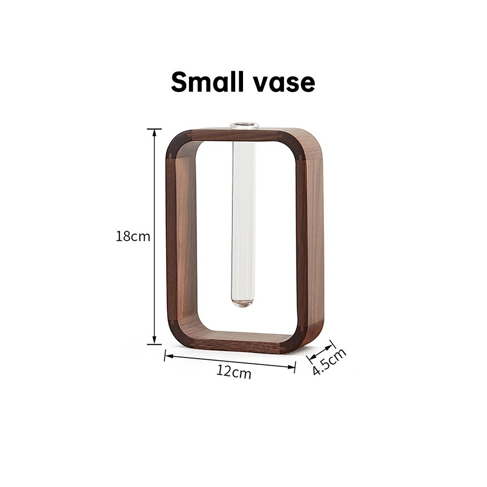 Solid Wood Hydroponic Vase - Rustic Flower Arrangement Holder For Home & Tea Room Decor