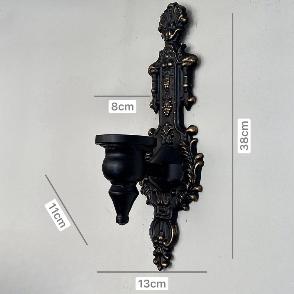 Rustic Wall-Mounted Candle Holder– Iron Cottage-Style Home Decor