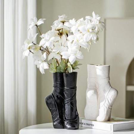 Ballerina Ceramic Vase – Ballet Shoe Dancer Sculpture Flower Holder