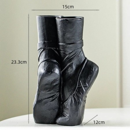 Ballerina Ceramic Vase – Ballet Shoe Dancer Sculpture Flower Holder