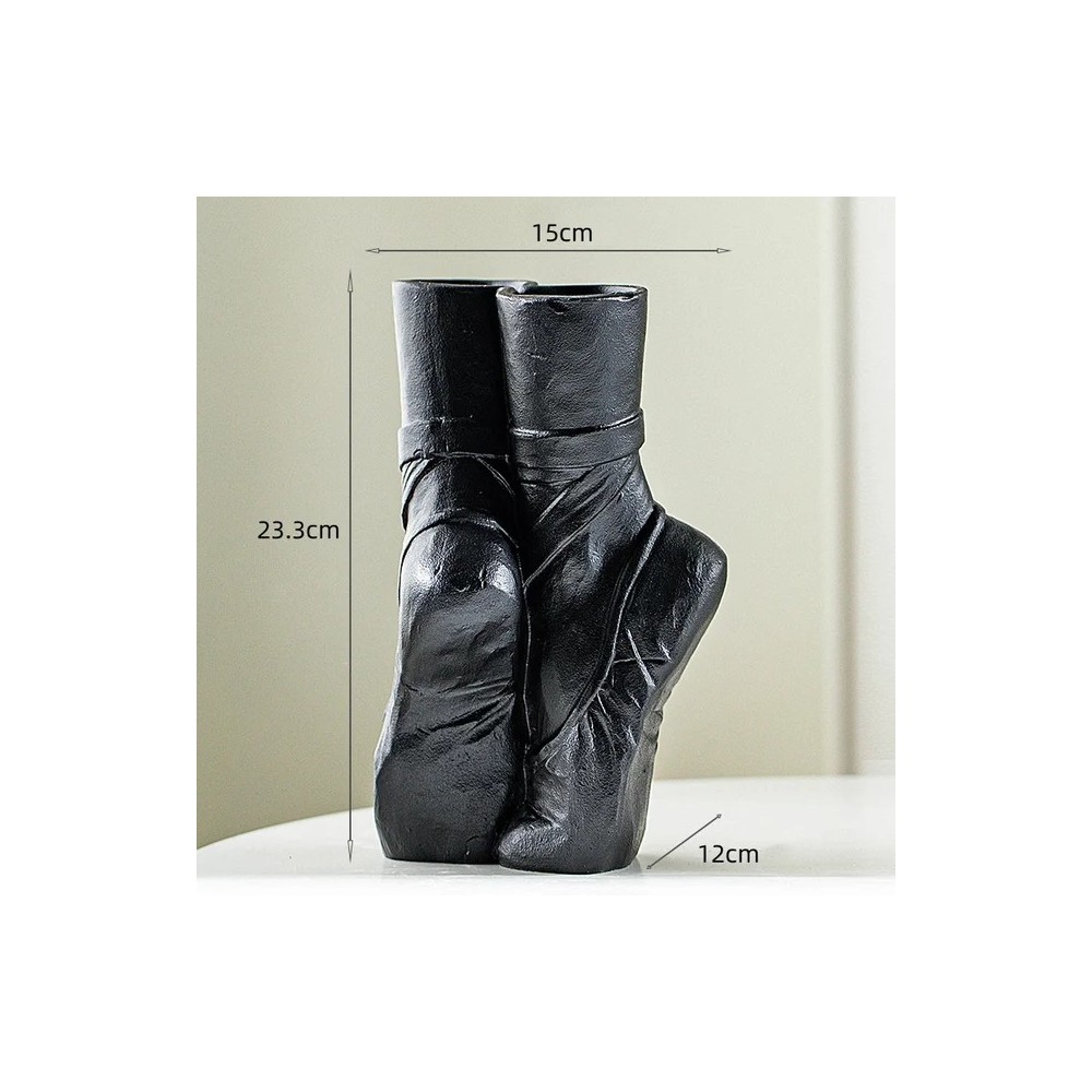 Ballerina Ceramic Vase – Ballet Shoe Dancer Sculpture Flower Holder