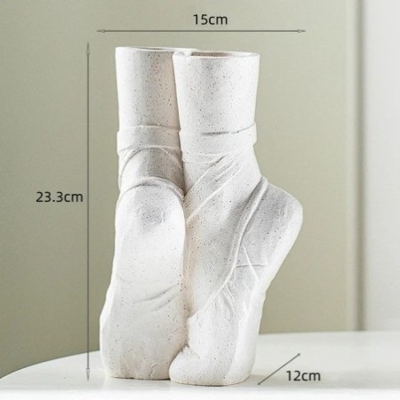 Ballerina Ceramic Vase – Ballet Shoe Dancer Sculpture Flower Holder