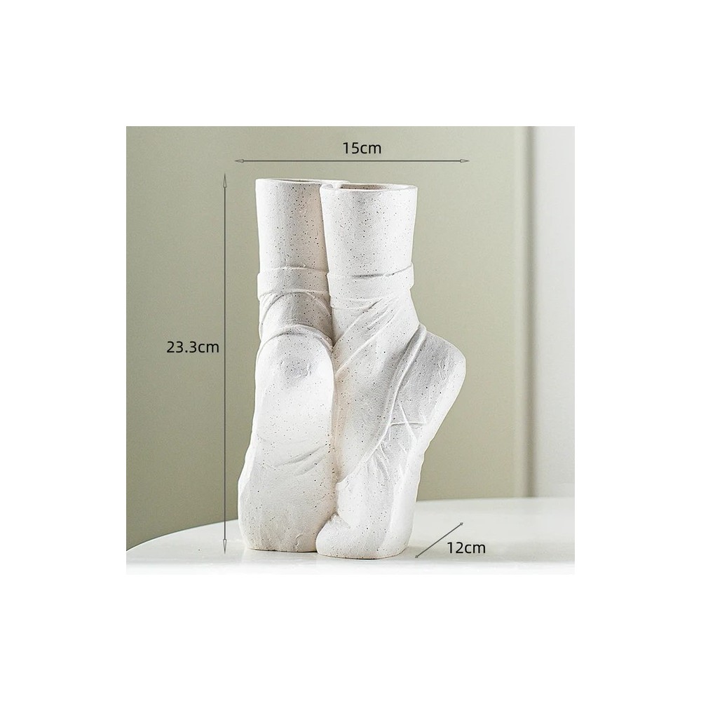 Ballerina Ceramic Vase – Ballet Shoe Dancer Sculpture Flower Holder