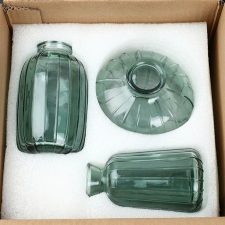 Vintage Clear Glass Hydroponic Flower Vase - Small Decorative Centerpiece for Home & Living Room