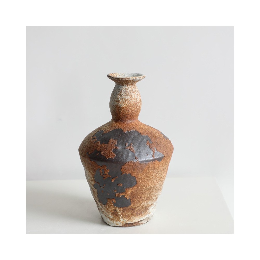 Wabi-Sabi Style Handmade Ceramic Vase - Rustic Vintage Flower Vase For Home & Zen Decor