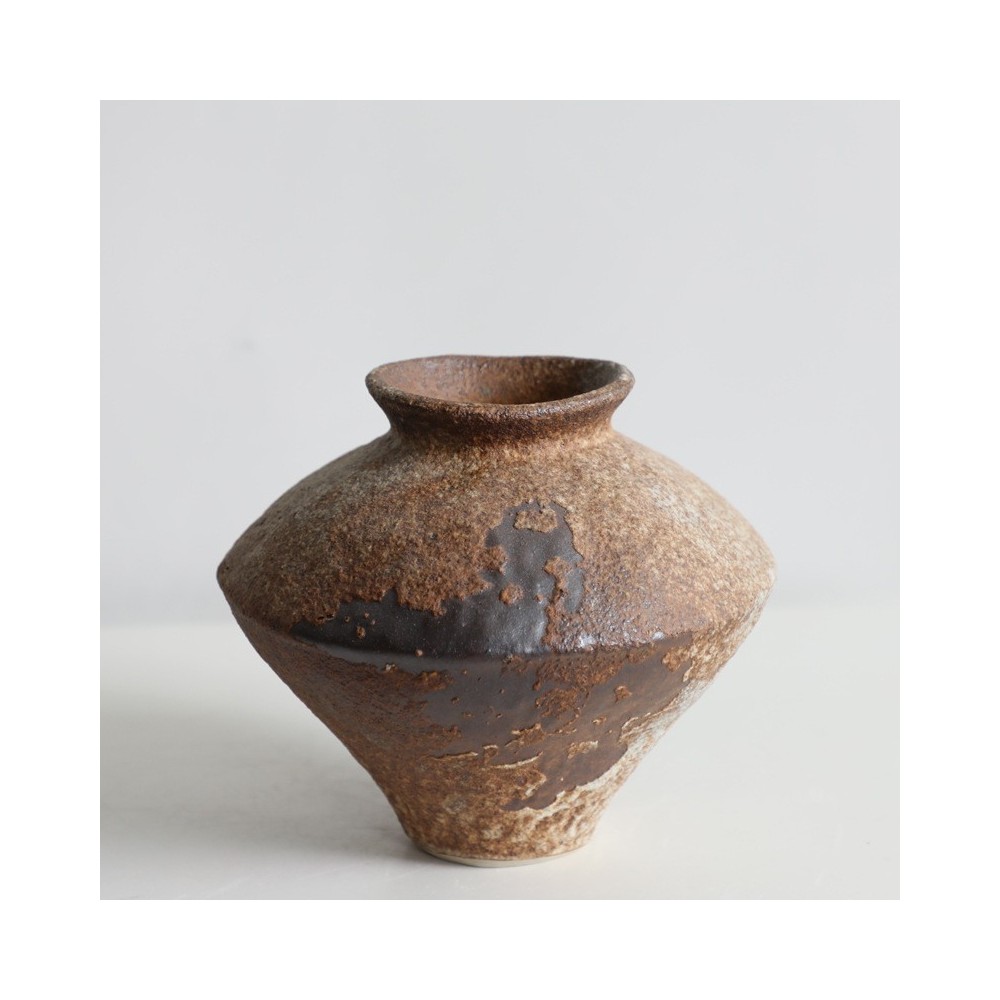 Wabi-Sabi Style Handmade Ceramic Vase - Rustic Vintage Flower Vase For Home & Zen Decor
